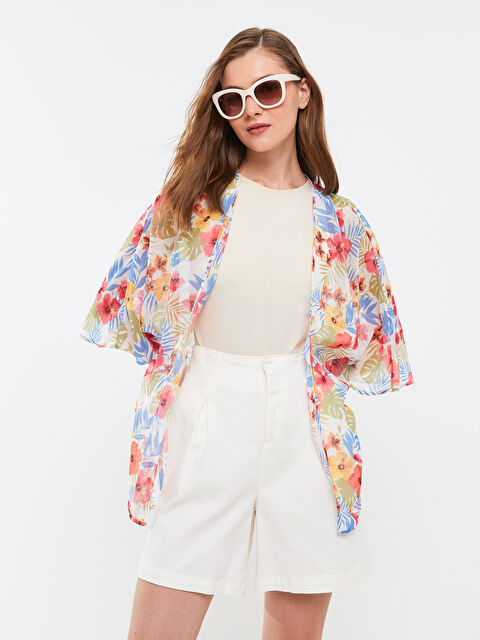 LCW ECO Şal Yaka Desenli Kadın Kimono - S3AT25Z8-SWC