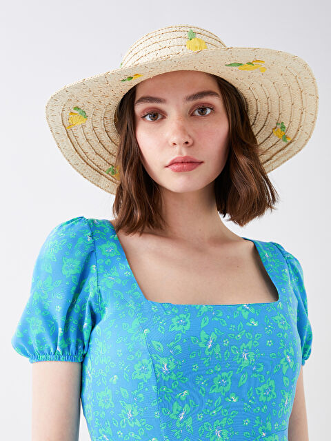 LCW ACCESSORIES Nakışlı Kadın Hasır Fötr Şapka - S3AU19Z8-S3R