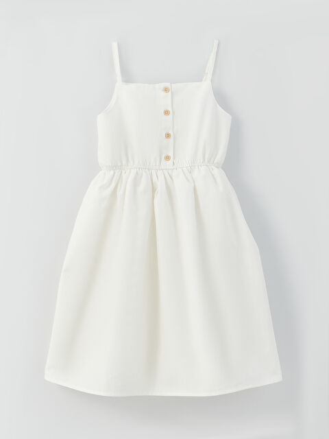 LCW Kids Kare Yaka Basic Askılı Kız Çocuk Elbise - S3AU24Z4-FDU