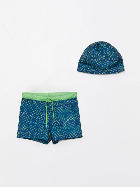 LCW Kids Hızlı Kuruyan UV Korumalı Erkek Çocuk Boxer Mayo ve Bone - S3AU68Z4-LSJ