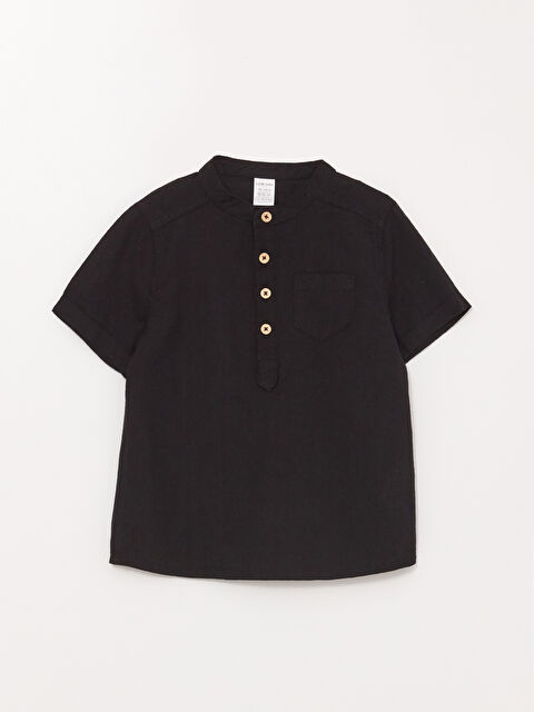 LCW baby قميص للأولاد الرضع بياقة الجد وكم قصير - S3AY02Z1-CVL