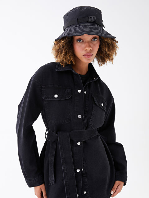 LCW Vision Collared Neck Women's Denim Jacket - S3BA19Z8-327