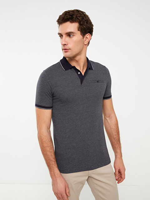 LCWAIKIKI Classic Polo Neck Short Sleeve Patterned Men's T-Shirt - S3BB08Z8-MLC