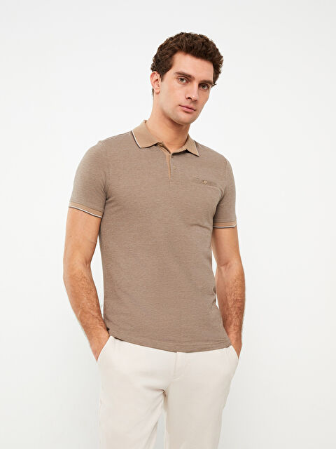 LCWAIKIKI Classic Polo Neck Short Sleeve Patterned Men's T-Shirt - S3BB08Z8-MHK