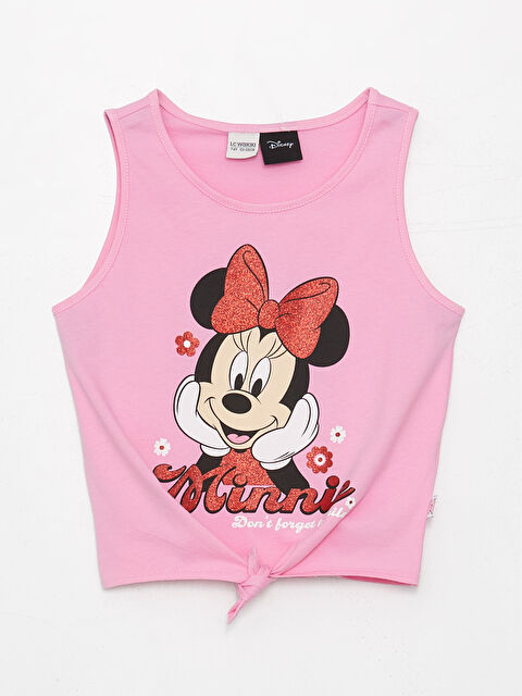LCW Kids Crew Neck Minnie Mouse Printed Girl's Athlete - S3BB39Z4-GA5