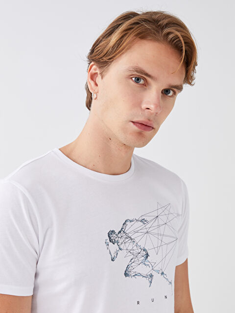 LCW ECO Bisiklet Yaka Kısa Kollu Baskılı Erkek Spor Tişört - S3BC82Z8-E5X