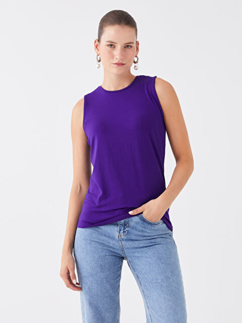 LCWAIKIKI Basic Kadın Bisiklet Yaka Düz Atlet - S3BC94Z8-LWW