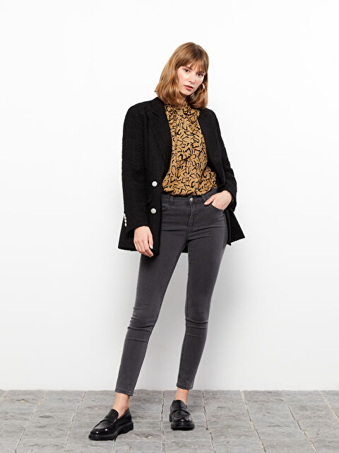 LCW ECO Normal Waist Slim Fit Rodeo Jean Trousers For Women With Pocket Detail - S3BE52Z8-DC4