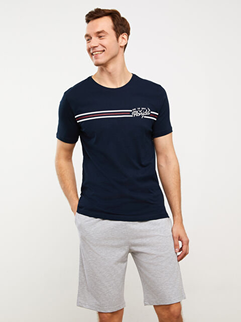 LC WAIKIKI طقم بيجامة قصير عادي للرجال - S3BF52Z8-RFF