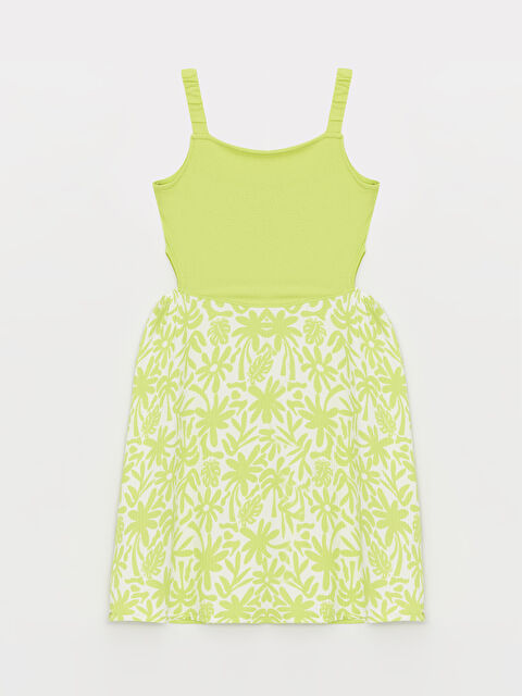 LCW Kids Square Neck Printed Strap Girl Dress - S3BG81Z4-FRF