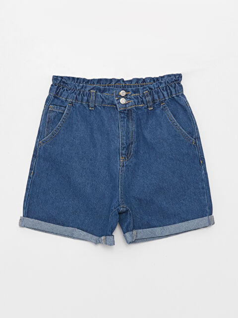LCW Kids Elasticated Waist Girls' Denim Shorts - S3BI65Z4-LR1