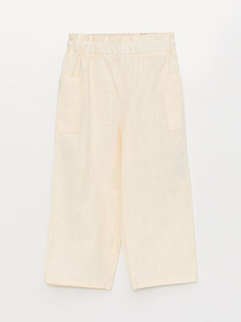 LCW Kids بنطلون كابري بناتي أساسي بخصر مطاطي - S3BI96Z4-FET