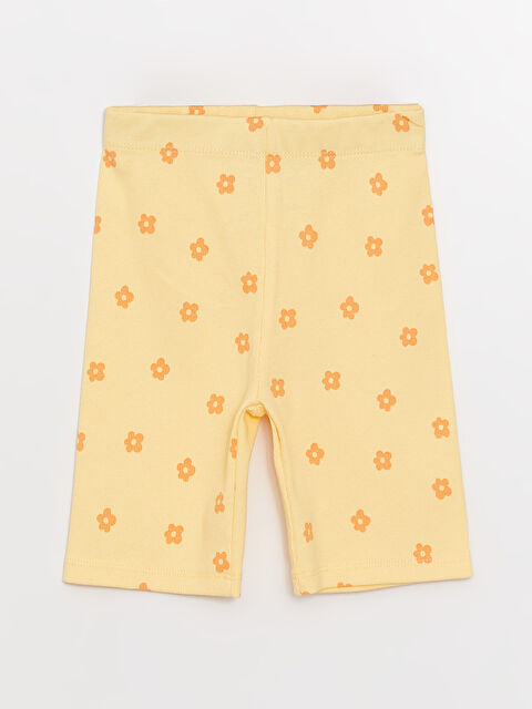 LCW Kids Elastic Waist Printed Girls' Short Leggings - S3BJ24Z4-LUG