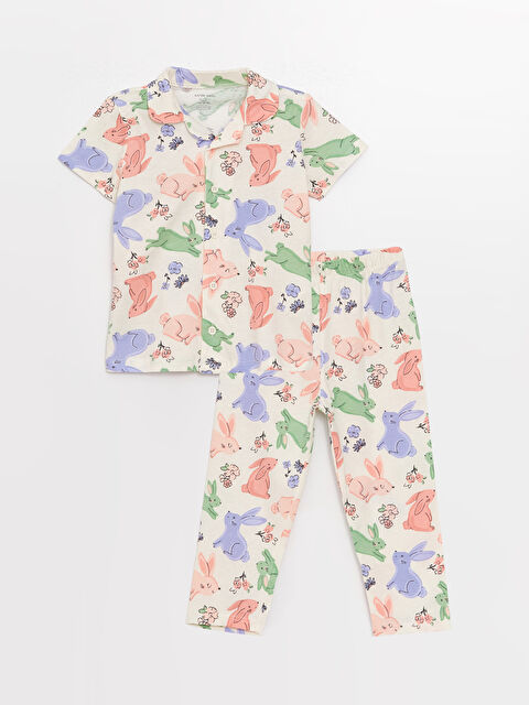 LCW baby Polo Neck Baby Girls' Pyjama Set - S3BK72Z1-LRA