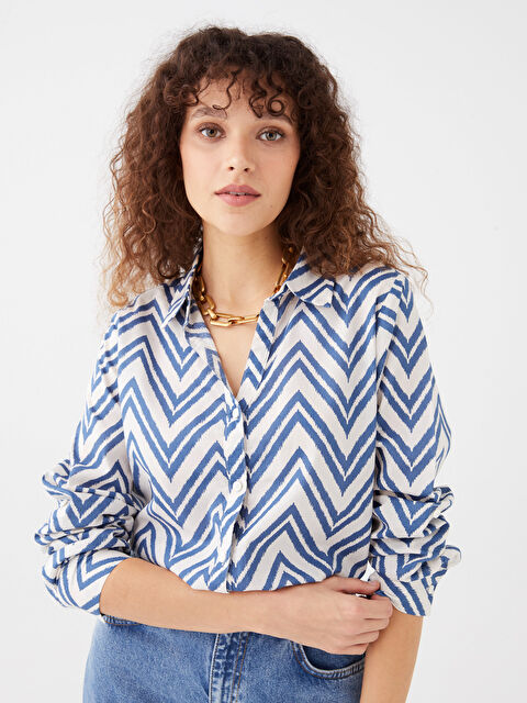 LCWAIKIKI Classic Риза с шарки и дълъг ръкав за жени - S3BL58Z8-LS3