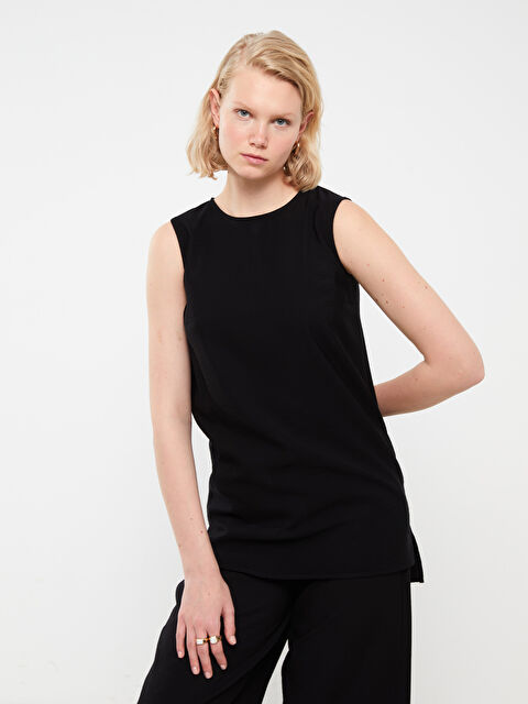 LCW Modest Women's Crew Neck Plain Tunic - S3BO18Z8-CVL