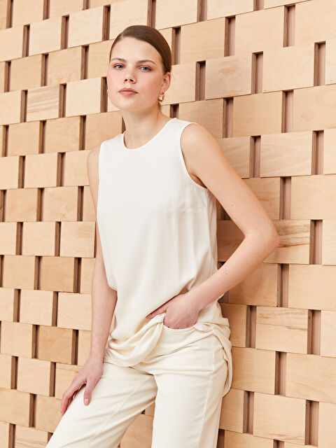 LCW Modest Women's Crew Neck Plain Tunic - S3BO18Z8-V4C