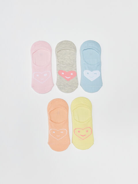 LCW Kids Patterned Girls' Invisible Socks 5 Pack - S3BP13Z4-G8X