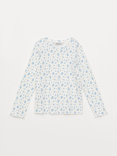 LCW Kids T-shirt à Manches Longues Imprimé à Col Rond pour Filles - S3BR03Z4-LRA