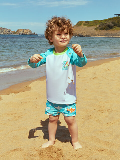 LCW baby Beli Lastikli Baskılı Erkek Bebek Deniz Şortu - S3BR93Z1-LU0