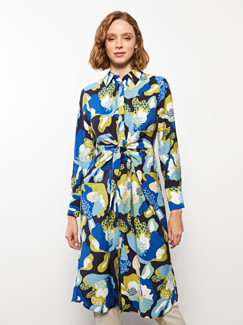 LCW Modest Patterned Women's Shirt Tunic - S3BS58Z8-LRR