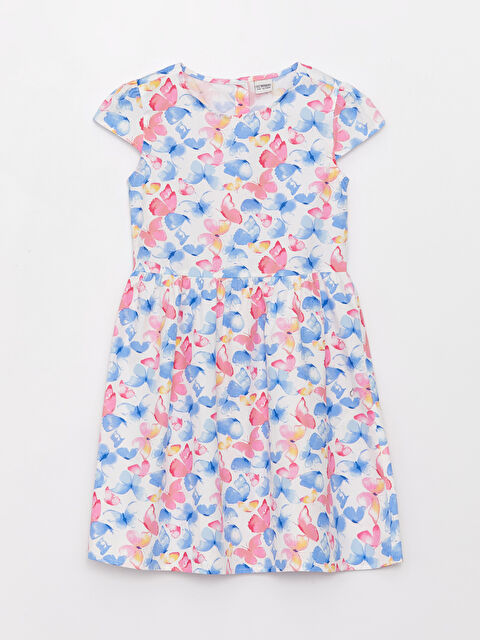 LCW Kids Robe à Col Rond à Motifs à Manches Courtes pour Filles - S3BT73Z4-LQK