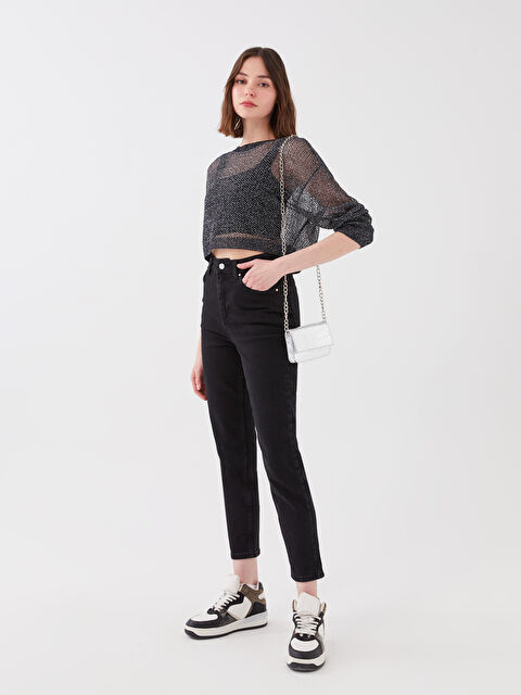 XSIDE High Waist Slim Mom Women's Jeans - S3BU43Z8-CVL