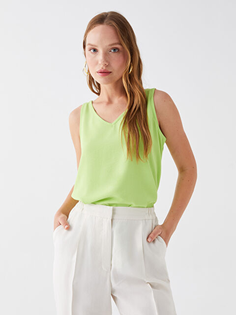 LCWAIKIKI Classic Women's V Neck Plain Blouse - S3BU94Z8-FYL