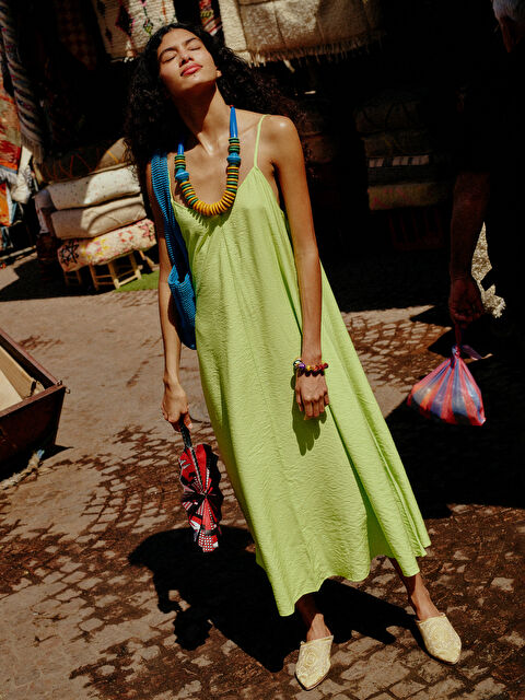 LCWAIKIKI Classic Heart Collar Straight Strap A-Line Women's Dress - S3BV53Z8-FYL