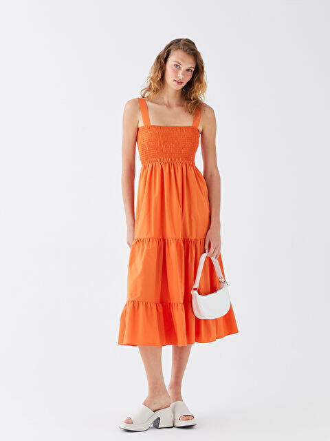 XSIDE Square Collar Straight Strap Poplin Women's Dress - S3BY30Z8-V5J