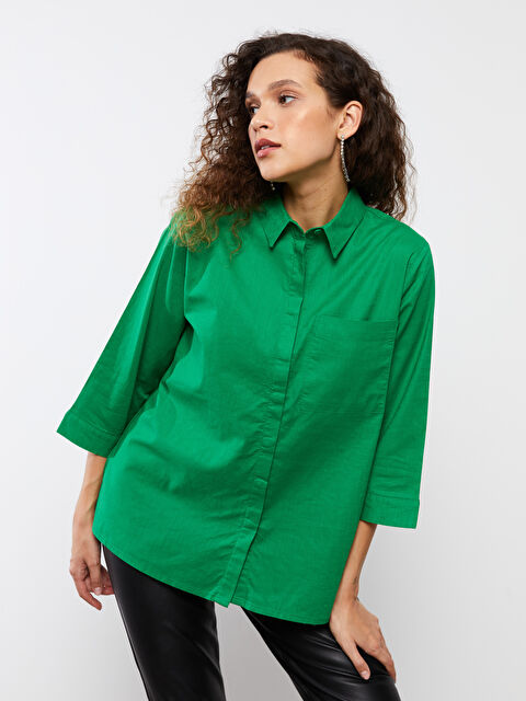 LCWAIKIKI Classic Женская однотонная рубашка с деталями кармана - S3CB54Z8-SXN