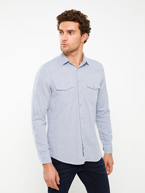 LCWAIKIKI Basic Regular Fit Long Sleeve Gabardine Shirt - S3CB79Z8-F1T