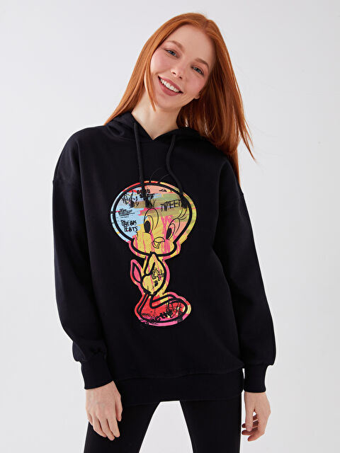 LCW Vision Tweety Printed Women's Oversize Hoodie - S3CE01Z8-CVL