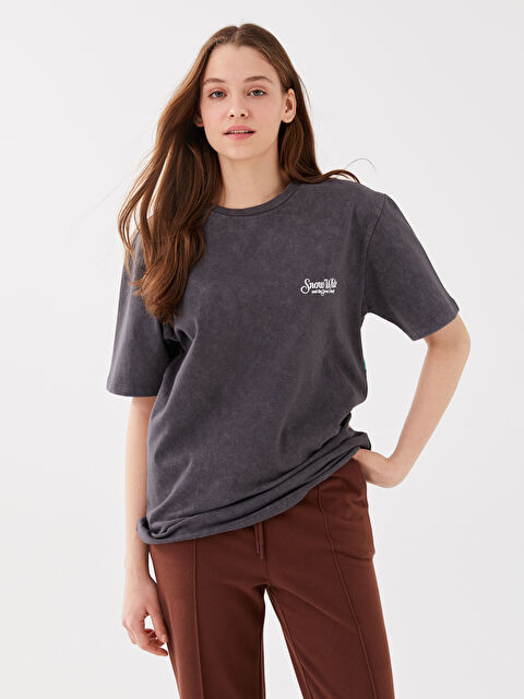 LCW Vision Crew Neck Princesses Printed Short Sleeve Oversize Women's T-Shirt - S3CE58Z8-DC4