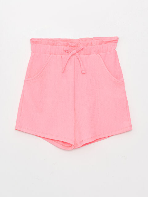 LCW Kids Elasticated Waist Basic Girls' Shorts - S3CF00Z4-PJN