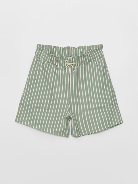 LCW Kids Elasticated Waist Striped Girls' Shorts - S3CI87Z4-LFM