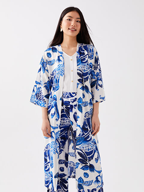 LCWAIKIKI Classic Şal Yaka Çiçekli Kadın Kimono - S3CJ79Z8-LQQ