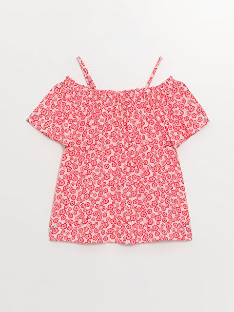 LCW Kids بلوزة بنات عنق قارب مطبوع كم قصير - S3CJ87Z4-LT4