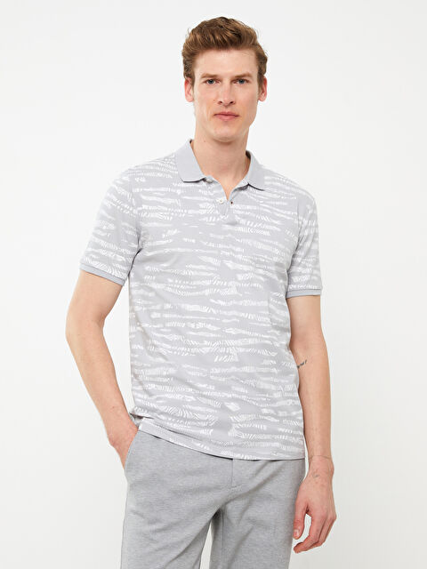 LCW Vision Polo Yaka Kısa Kollu Desenli Pike Erkek Tişört - S3CL61Z8-LRW