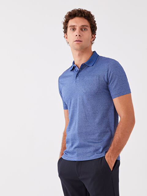 LCWAIKIKI Classic Polo Neck Short Sleeve Patterned Men's T-Shirt - S3CM74Z8-MHT