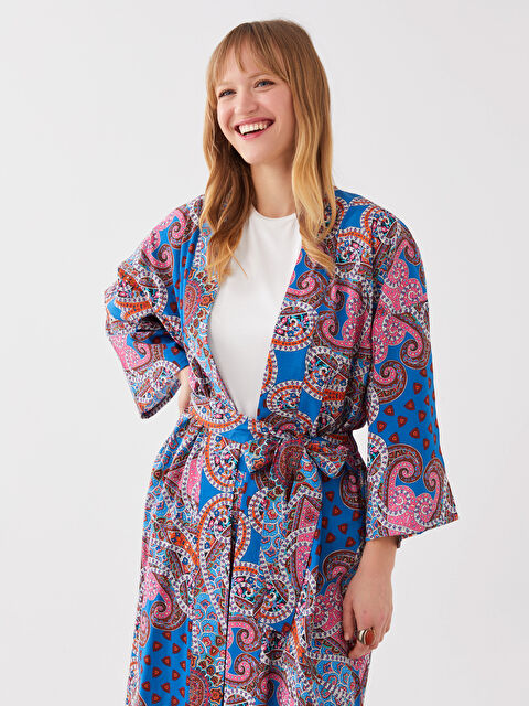 LCWAIKIKI Classic كيمونو منقوش بياقة شال للسيدات - S3CN15Z8-LQQ