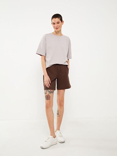 LCW Vision Kadın Beli Lastikli Düz Şort - S3CO32Z8-HLD