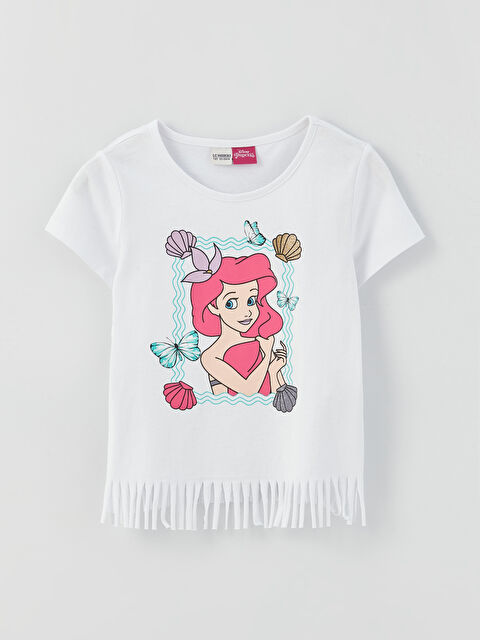LCW Kids Crew Neck Disney Princess Printed Short Sleeve Girls T-Shirt - S3CP68Z4-Q6K