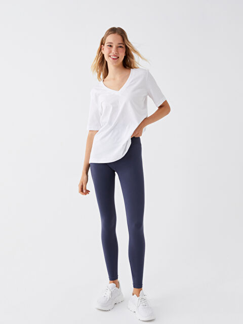 LCW Vision ليجن سادة بدون خياطة بخصر مرن للسيدات - S3CP70Z8-R47