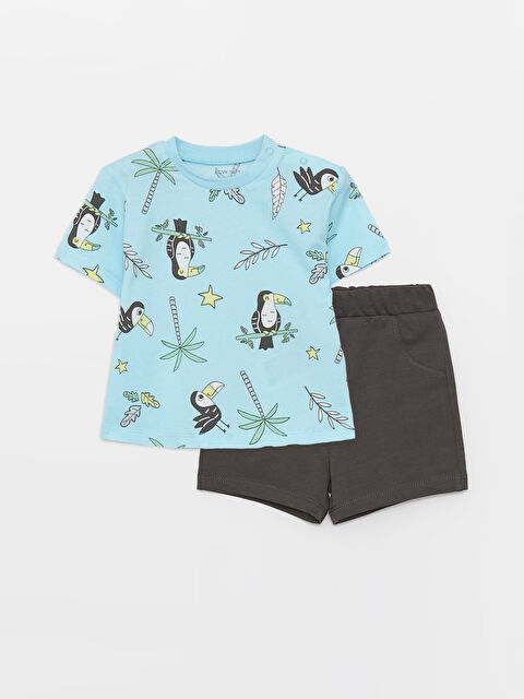 LCW baby Футболка с круглым вырезом и шорты для малышей мальчиков, 2 упаковки - S3CP99Z1-V16