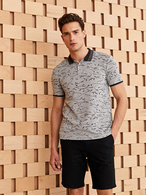 LCW Vision Polo Yaka Kısa Kollu Desenli Pike Erkek Tişört - S3CR28Z8-LQ9