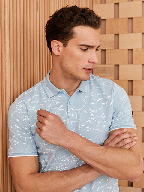 LCW Vision Polo Yaka Kısa Kollu Desenli Pike Erkek Tişört - S3CR28Z8-LQQ