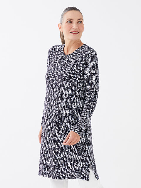 LCW Grace Crew Neck Patterned Long Sleeve Women's Tunic - S3CY50Z8-LSJ