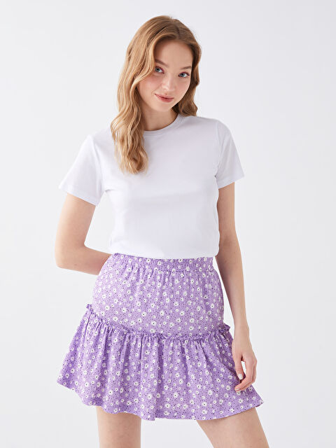 LCW Vision Women Crew Neck Straight Short Sleeve T-Shirt - S3DD04Z8-Q6K