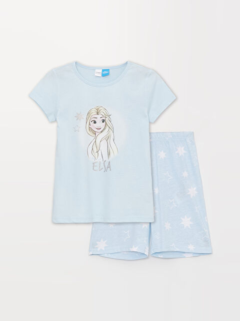 LCW Kids Ensemble Pyjama Court Fille Elsa Imprimé Col Rond Manches Courtes - S3DE80Z4-QXE